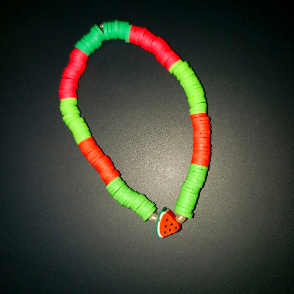 Clay bead watermelon braclet
